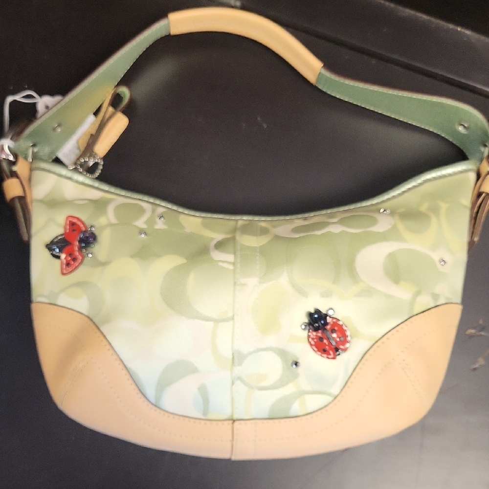 Coach Green and Tan Women's Bag
